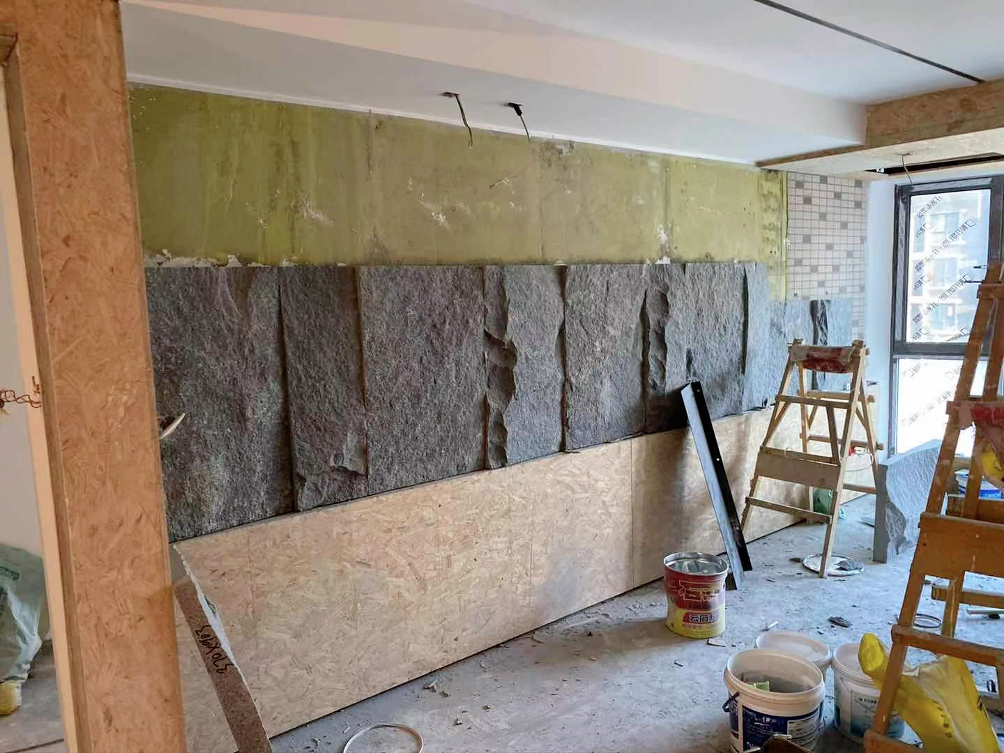 不規則石材背景墻大理石自然面加工