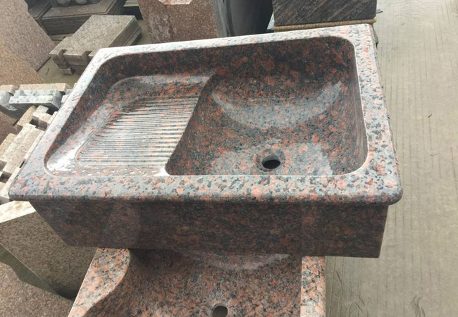 櫻花紅花崗巖洗手盆 櫻花紅花崗巖洗手盆