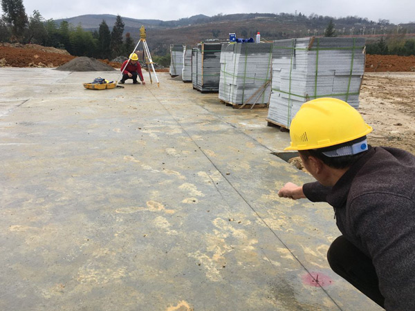 石材測量，定位放樣寫